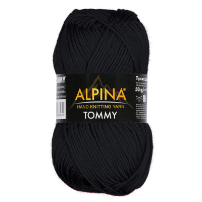 Пряжа ALPINA Tommy 100% микнес 1 х 50 г 130 ± 10 м №001 ЧЕРНЫЙ ALP-TOM-001
