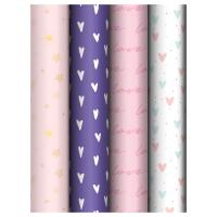 Упаковочная бумага глянцевая MESHU "Love pattern" 1л. 70 x 100 см 80 г/м2, ассорти, 4 дизайна RE-MS_66827