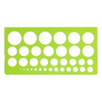 Трафарет окружностей СТАММ 1-36 мм, пластиковый, зеленый RE-ТТ21