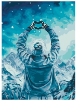 Картина по номерам на холсте ТРИ СОВЫ "Любовь и горы" 30 x 40 см с акриловыми красками и кистями RE-КХ_44117