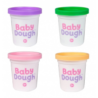 Тесто для лепки BabyDough набор 4 цвета №3 (персиковый, нежно-розовый, зеленый, фиолетовый) AS-BD018