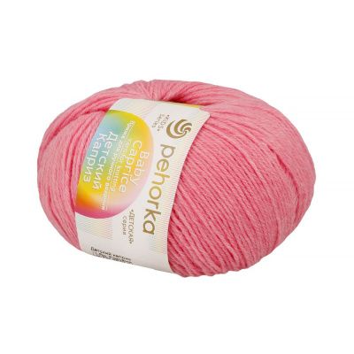 Пряжа Пехорская ПТ "Детский каприз" 50% мериносовая шерсть, 50% микрофибра 1 х 50 г 225 м №011 яр.розовый PEH-DET-CAP-011