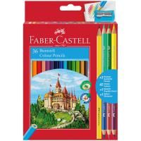 Карандаши цветные Faber-Castell "Замок" 36 цв шестигр. кар. + 3 двухцв кар. + 1 ч/г кар. + точилка RE-110336