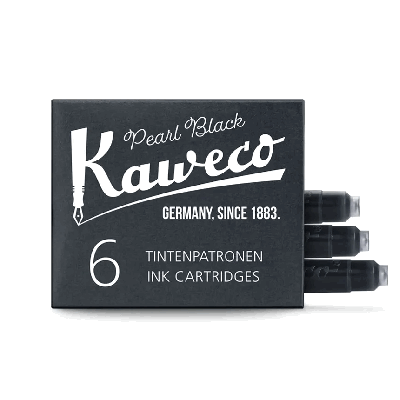 Набор картриджей Kaweco для перьевых ручек 6 штук Жемчужно-черный в картонной коробке KAW-10000257