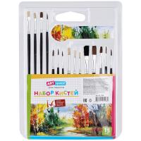 Набор кистей ArtSpace 15 шт пони, щетина, плоские, круглые, блистер RE-SB_3298