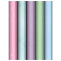 Упаковочная бумага глянцевая MESHU "Pastel colors" 1л. 70 x 100 см 80 г/м2, ассорти, 5 дизайнов RE-MS_66822