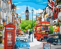 Картина по номерам: Лондонская улица в ярких красках 40 x 50 см CV-GX8969
