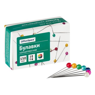 Булавки офисные OfficeSpace 28 мм 150 шт RE-SP28_2262