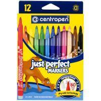 Фломастеры Centropen "Just Perfect" 12 цв трехгранные, смываемые, устойчивые к высыханию, картон RE-7 2510 1201
