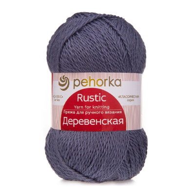 Пряжа Пехорская ПТ "Деревенская" 100% шерсть 1 х 100 г 250 ± 15 м №039 серо-голубой PEH-DER-039
