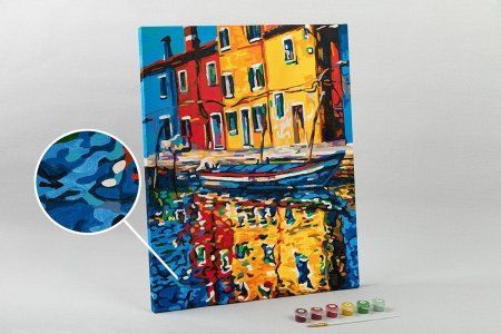 Набор для раскрашивания по номерам (цветной холст) ФРЕЯ 50 х 40 см "Яркий город" PNB/PLC-085