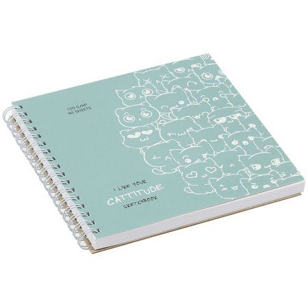 Скетчбук 60л. 150 x 150 мм MESHU "Cat wave" 120 г/м2, на гребне, выб. лак, soft-touch RE-MS_44867
