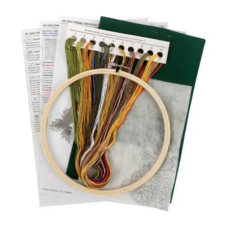 Набор для вышивания PANNA Живая картина. Грибы. Лисички 20.5 х 20.5 см JK-2257