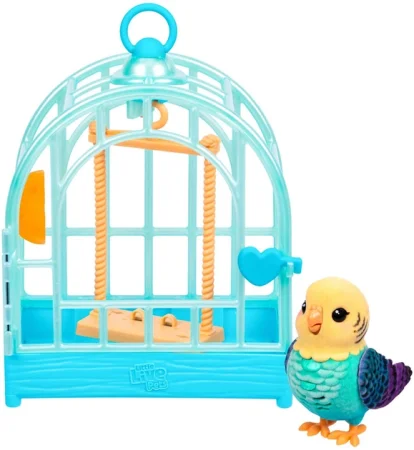 Игрушка интерактивная Moose "Попугайчик  в клетке"  голубой UT-26691