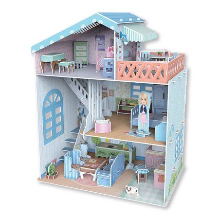 ЗD пазл REZARK Серия "Кукольные домики" Приморская вилла, 112 элементов, пенополистирол DLH-001