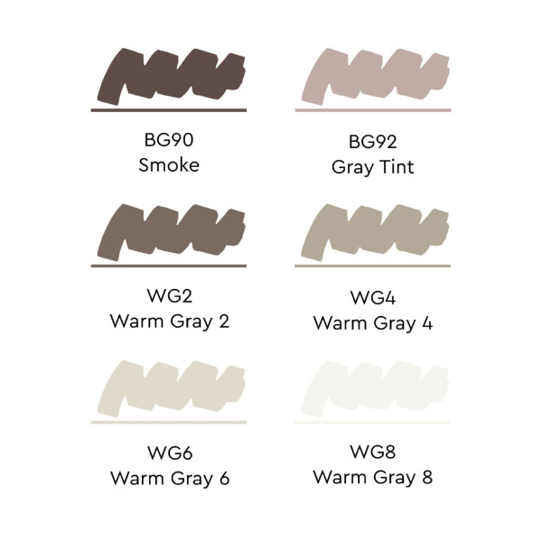 Набор маркеров SKETCHMARKER Warm Gray 6 шт + коробка MPSM-6WMGR