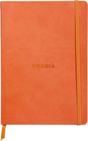 Блокнот RHODIARAMA Softcover A5 90 г/м2 80 л, в линию, на резинке, мандариновый RH-117414C