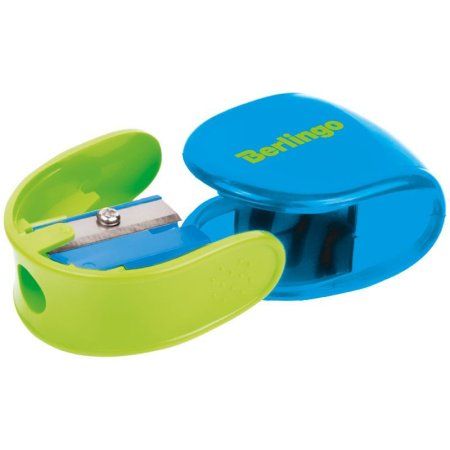 Точилка пластиковая Berlingo "Fuze Ergo" 1 отверстие, контейнер, ассорти RE-BBp_15018