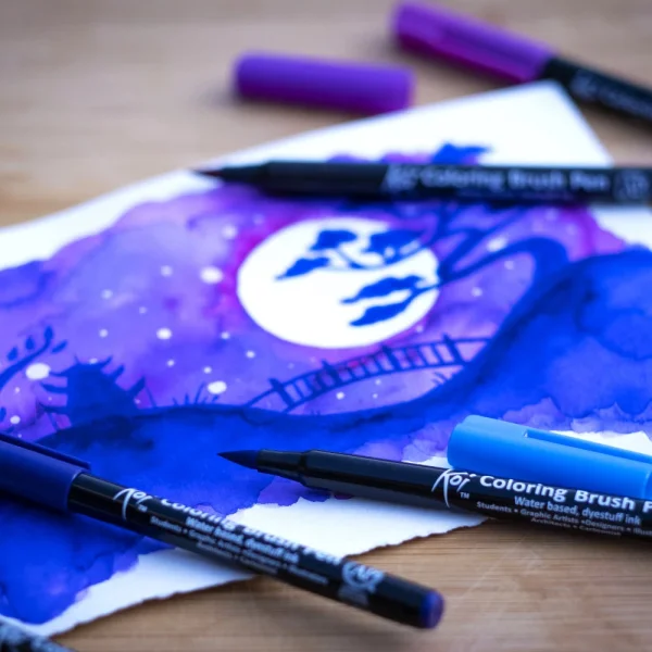 Набор маркеров акварельных SAKURA Koi кисточка 12 цветов MPXBR-12