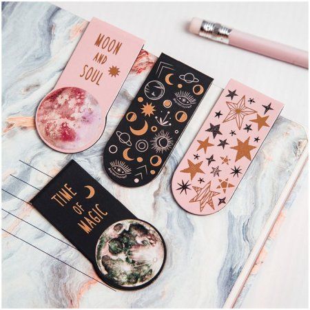 Закладки магнитные для книг 4 шт MESHU "Moon" 70 x 165 мм RE-MS_39398