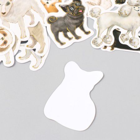 Наклейки для творчества "Породы собак" тиснение серебро набор 48 шт 9 x 7 x 0.8 см SIM-9494215