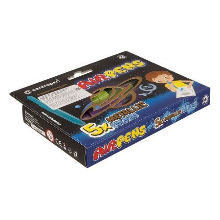 Фломастеры воздушные Centropen "Metallic AirPens" 5 цв +1 трафарет 1590/05