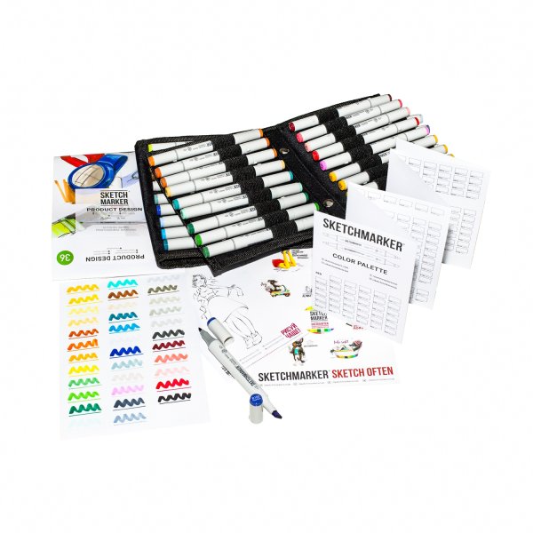 Набор маркеров SKETCHMARKER Product 1 36 шт промышленный дизайн + сумка органайзер MP36prod