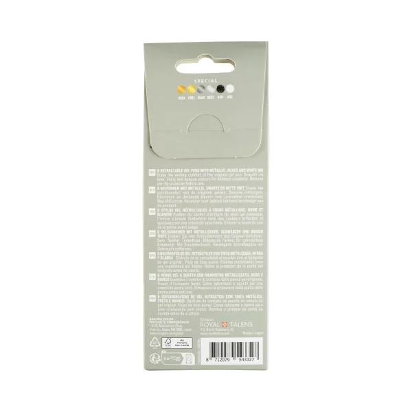 Ручки гелевые SAKURA Gelly Roll, выдвижные, специальный набор 6 цветов RTPXGBRAMIX6