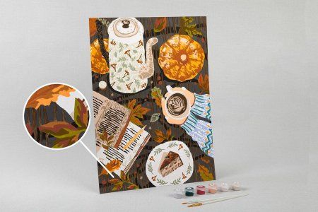 Набор для раскрашивания по номерам (на картоне) ФРЕЯ 40 х 30 см "Осенний уют" PKZ/PM-004 Набор для раскрашивания по номерам (на картоне) ФРЕЯ 40 х 30 см "Осенний уют" PKZ/PM-004