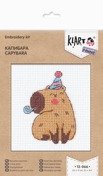 Набор для вышивания KLART "Капибара" 8.5 х 11 см 12-066