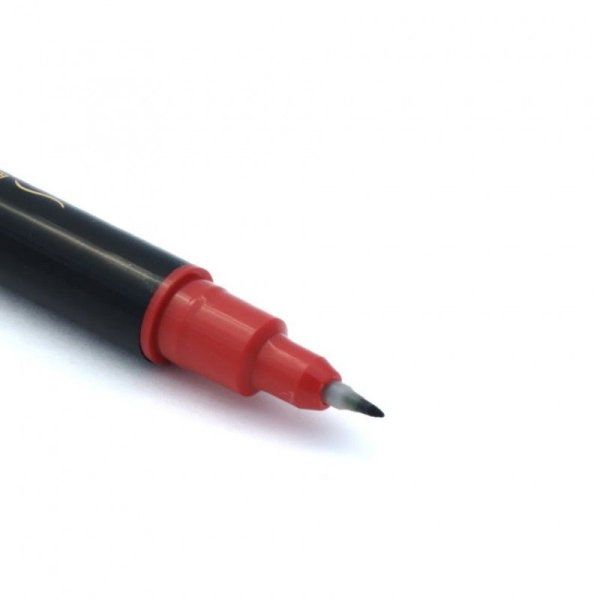 Фломастер-кисть PENTEL Brush Pen двусторонний 1.2 - 10.5 мм, кисть/круглое тонкое, черный, в блистере XSFW34A