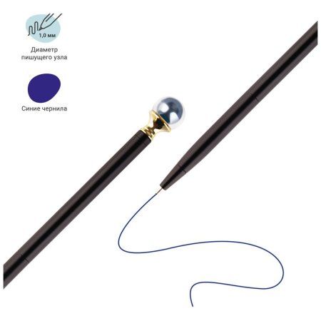 Ручка шариковая автоматическая MESHU "Black pearl" синяя, 1.0 мм RE-MS_93881