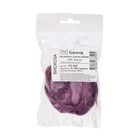 Волокно для валяния GAMMA 100% вискоза 25 г ежевика FV-025-1592