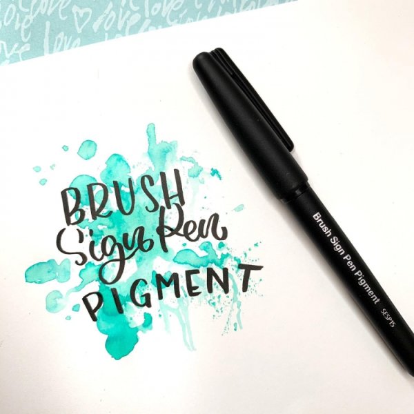 Фломастер-кисть PENTEL Brush Sign Pen Pigment 1 шт пулевидный черный SESP15-A