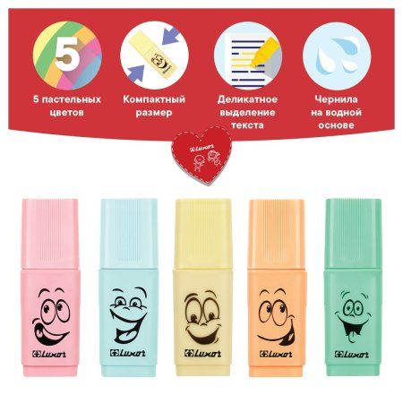 Набор текстовыделителей Luxor "Eyeliter Pastel" 1-4.5 мм, ассорти RE-4030P/5BC