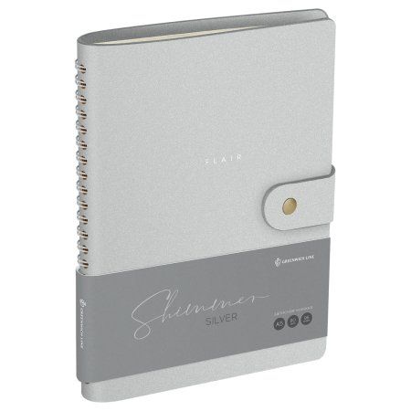 Записная книжка А5 96л. Greenwich Line "Shimmer. Silver" ЛАЙТ, кожзам, скрытый гребень, блок в линию RE-NA5_51422