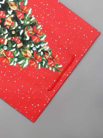 Пакет подарочный ламинированный 26 x 12 x 32 см "Подарки в новогоднюю ночь" SIM-10911796