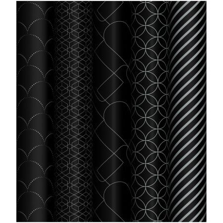 Упаковочная бумага глянцевая MESHU "Pattern on black" 1л. 70 x 100 см 80 г/м2, ассорти RE-MS_53487