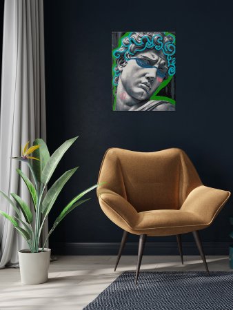 Кристальная (алмазная) мозаика ФРЕЯ на подрамнике "Давид на рейве" 40 х 50 см ALPD-287