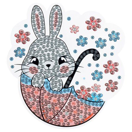 Алмазная мозаика, магнит ТРИ СОВЫ "Зайка" картонный конверт RE-АММ_48242