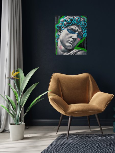 Кристальная (алмазная) мозаика ФРЕЯ на подрамнике "Давид на рейве" 40 х 50 см ALPD-287