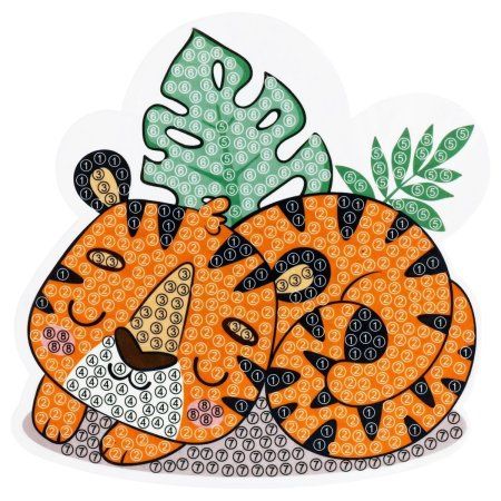 Алмазная мозаика, магнит ТРИ СОВЫ "Тигр" картонный конверт RE-АММ_48240