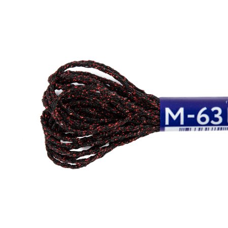Нитки для вышивания GAMMA мулине NM металлик 6 м черный/красный MG-NM-63