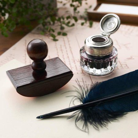 Перо гусиное каллиграфическое J. Herbin c держателем, Бордовое RH-23226ST