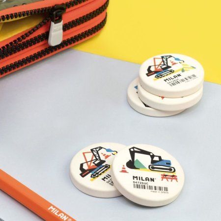 Ластик круглый MILAN "D4726" UnderConstruction d 47 x 8 мм, синт.каучук, ассорти ML-CNMD4726UC