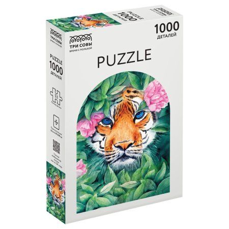 Пазл ТРИ СОВЫ 1000 "Акварельный тигр" RE-ПК1000_54680
