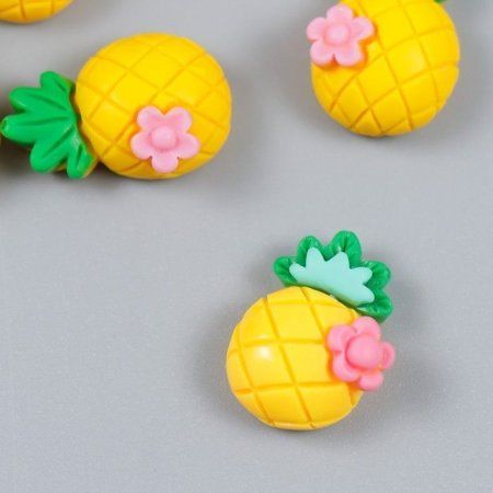 Декор для творчества пластик "Ананас с цветочком" 2 x 1.5 см SIM-7985148