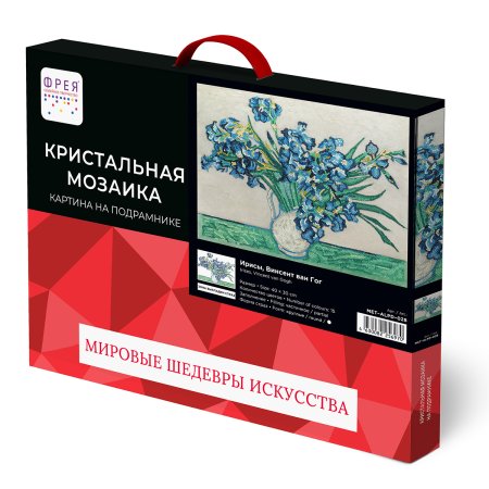 Кристальная (алмазная) мозаика ФРЕЯ на подрамнике "Ирисы, Винсент ван Гог" 40 х 30 см MET-ALPD-028