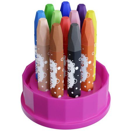 Мелки масляные ГАММА "Малыш" 12 цв шестигранные в пластиковом стакане-подставке RE-051218_01