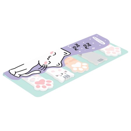 Флажки-закладки MESHU "Meow paw" 20 л, 5 цветов, европодвес RE-MS_54265